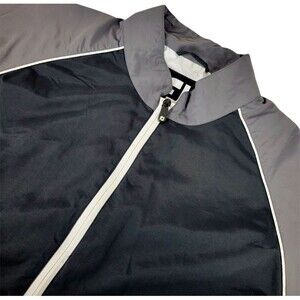 Footjoy Golf Jacket Mens XL 1/2 Zip Pullover Black Gray White Nylon Long Sleeve